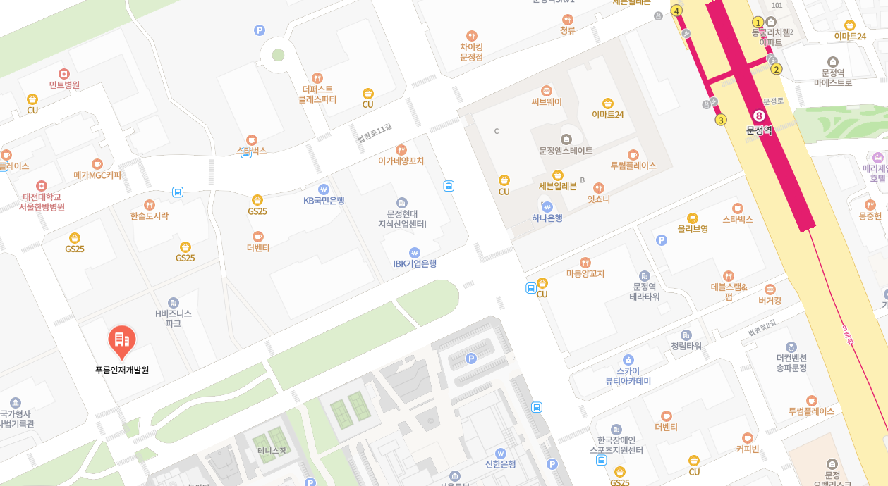 푸름인재개발원 교육장 위치 안내 이미지